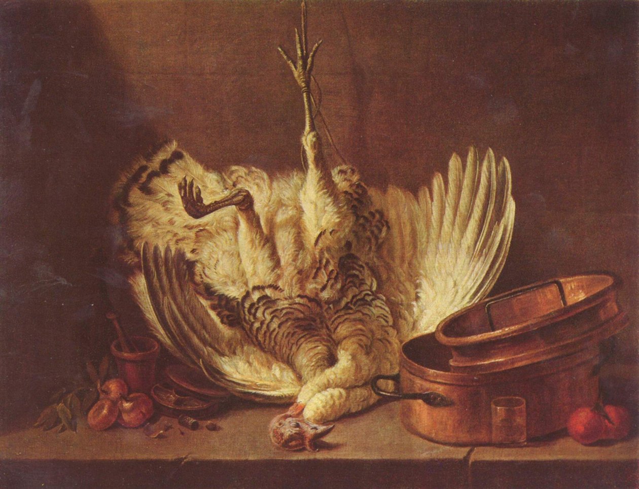 Zátiší s visícím krocanem od Jean Baptiste Simeon Chardin