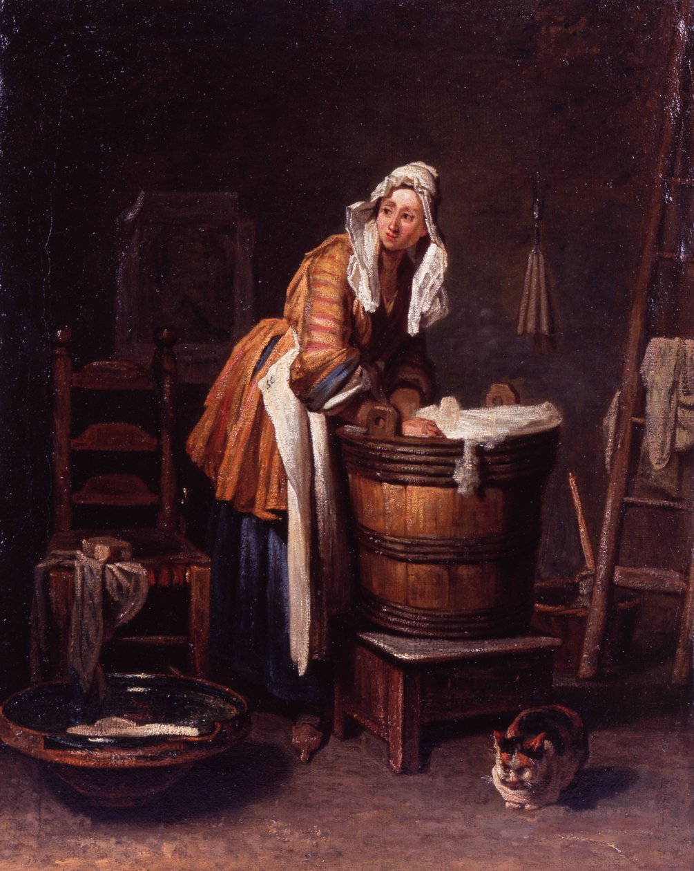 Pračka od Jean Baptiste Simeon Chardin
