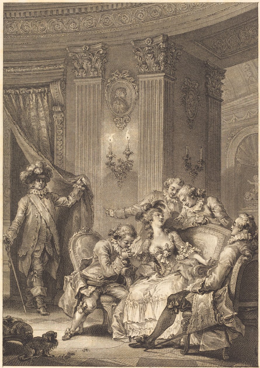 Manžel Zpovědník od Jean Baptiste Tilliard and Antoine Jean Duclos after Jean Honoré Fragonard