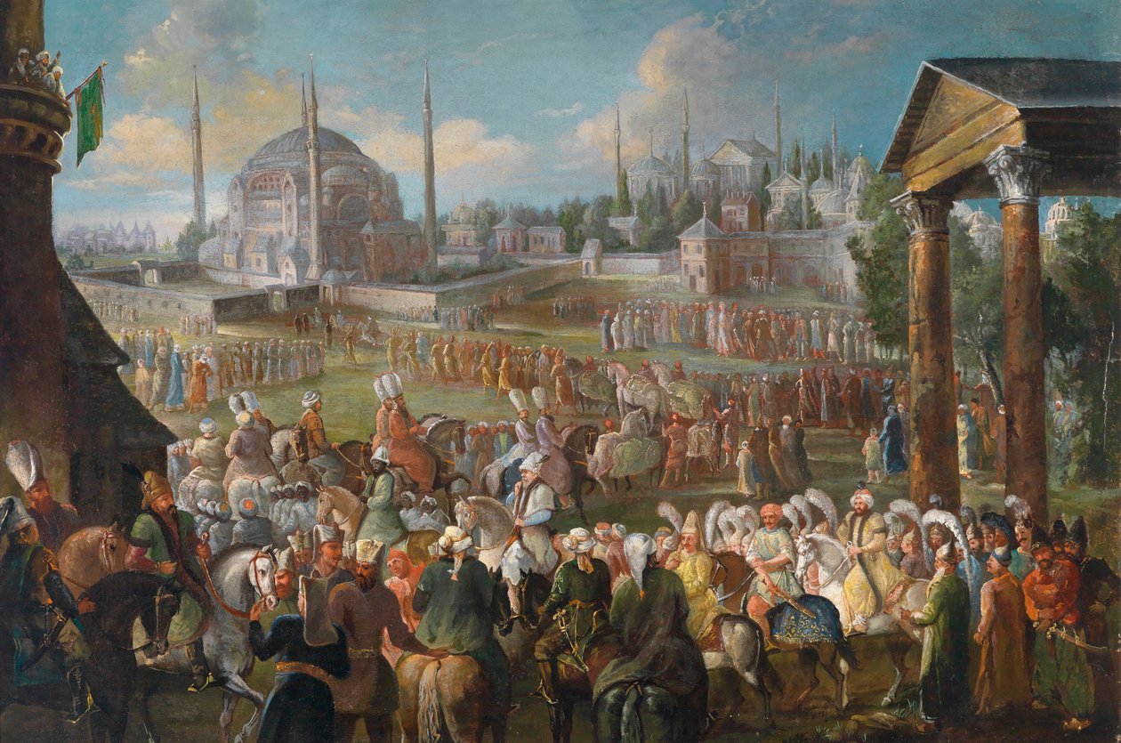 Sultánův průvod v Istanbulu, kolem roku 1736 od Jean Baptiste Van Mour