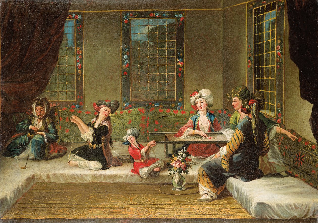 Arménské ženy vyšívání v interiéru od Jean Baptiste Vanmour