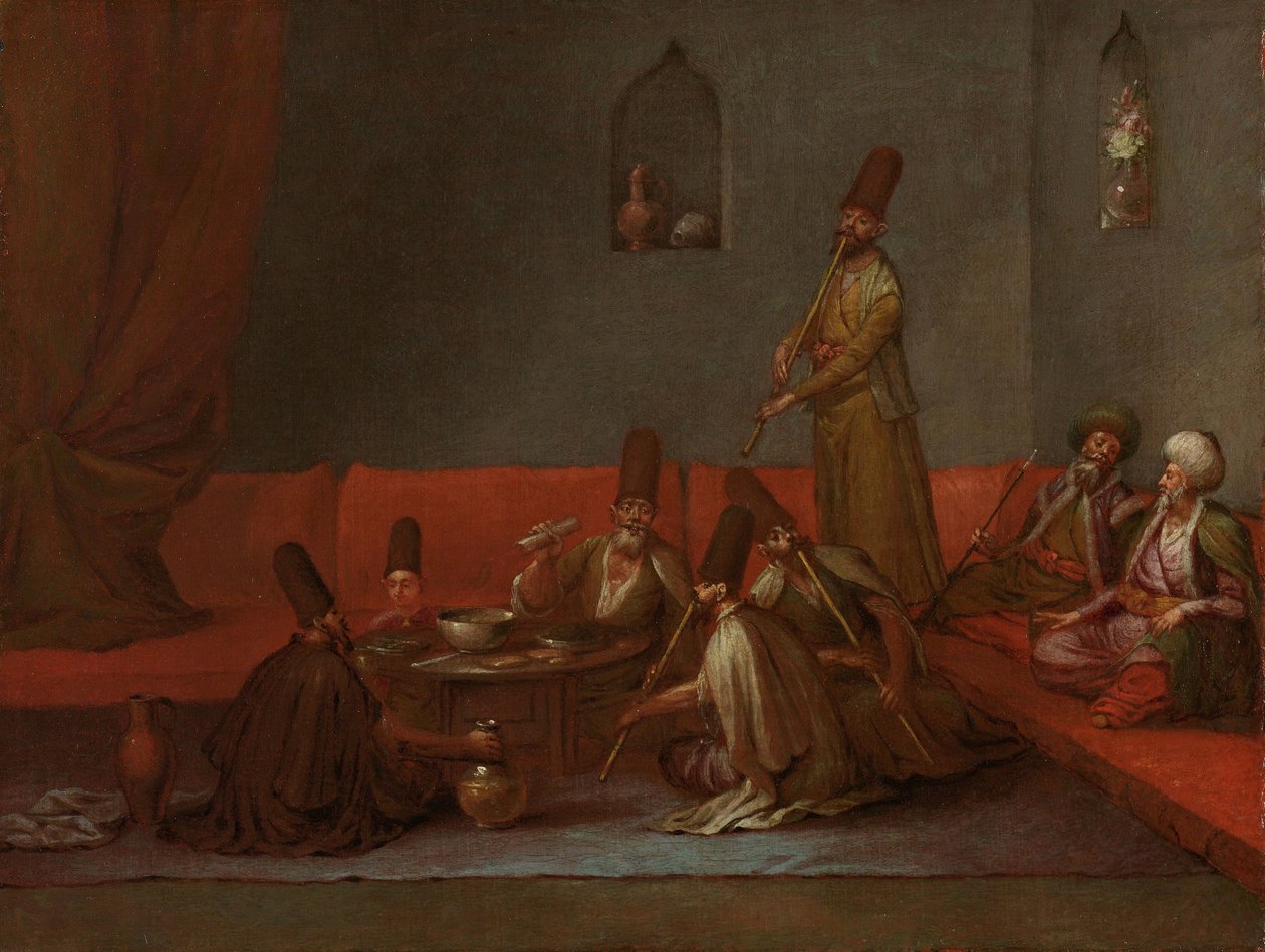 Derviši sdíleli jídlo Derviši u jídla Derviši u stolu od Jean Baptiste Vanmour