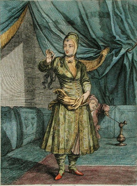 Perská žena, deska 91 ze „Sbírka jednoho sta tisků představujících různé národy Levanty nakreslených na malbách z přírody...“ od Jean Baptiste Vanmour