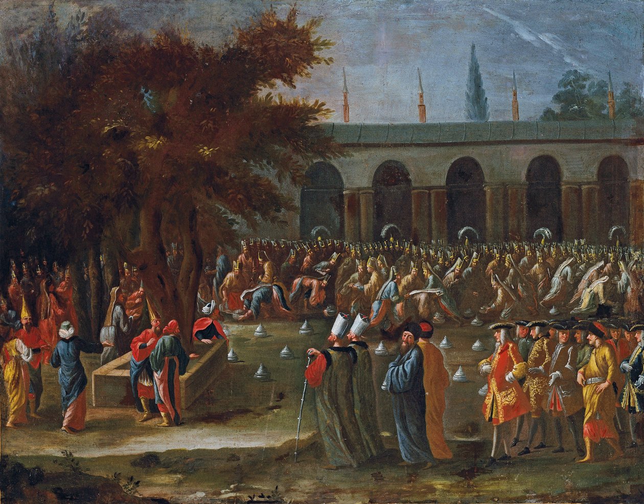 Nizozemský velvyslanec se svou družinou byl přijat sultánem Ahmedem III. v paláci Topkapi v Istanbulu od Jean Baptiste Vanmour