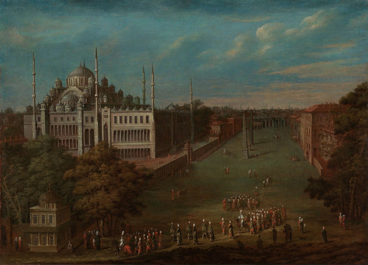 Velký vezír překračující Atmeydanı (Koňské náměstí) Velký vezír překročí Atmeydanı (hipodrom) od Jean Baptiste Vanmour