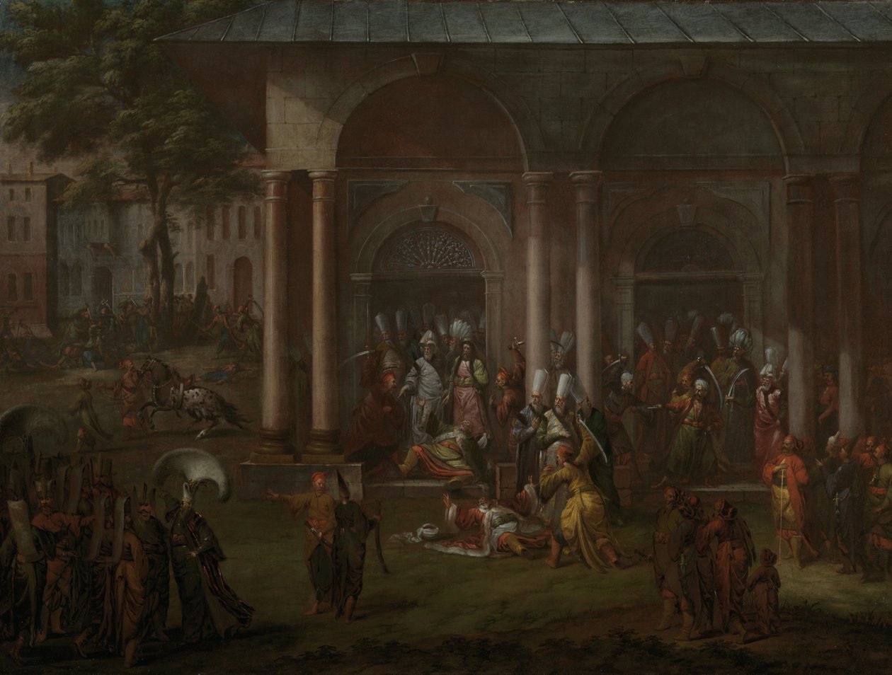 Vražda Patrony Halila a jeho kolegů rebelů Atentát na Patrona Halila a jeho následovníků od Jean Baptiste Vanmour