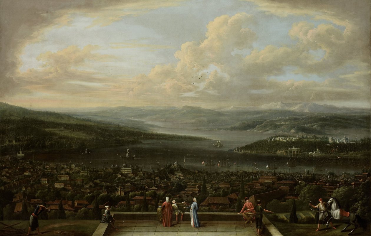 Pohled na Istanbul z nizozemského velvyslanectví v Pera, c.1720-37 od Jean Baptiste Vanmour