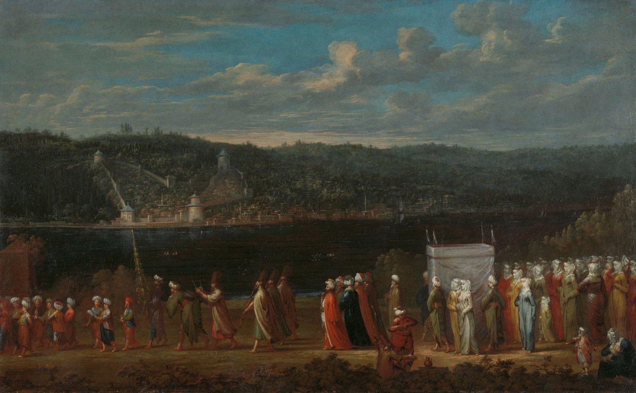 Svatební průvod na Bosporu, asi 1720-37 od Jean Baptiste Vanmour