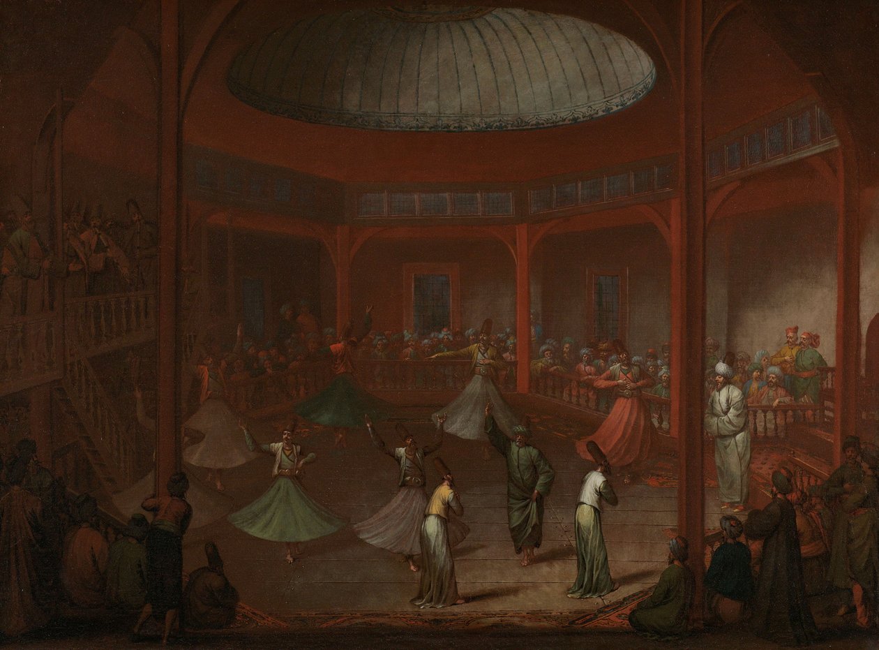 Vířiví derviši, kolem roku 1730 od Jean Baptiste Vanmour