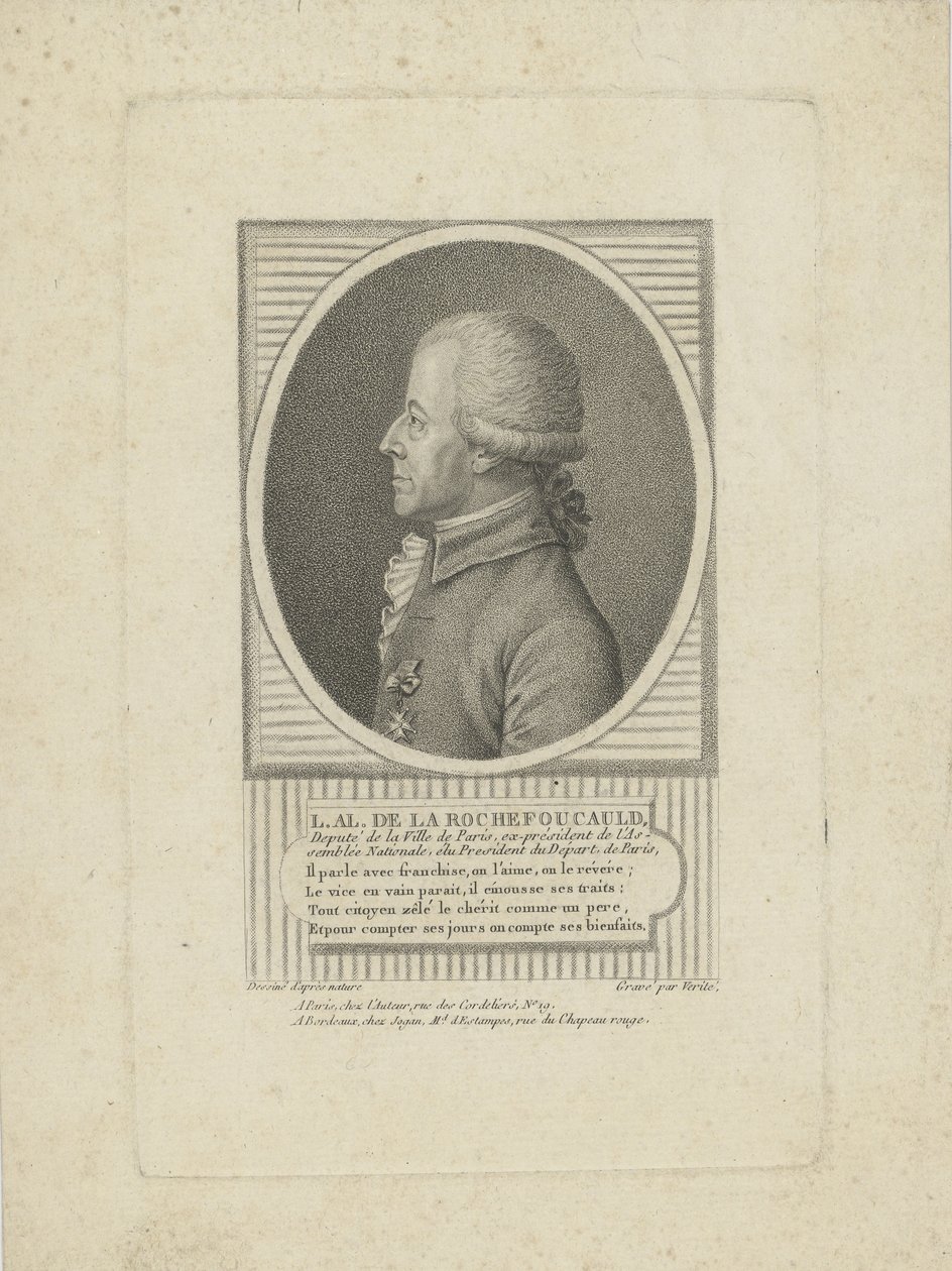 Louis-Alexandre de La Rochefoucauld, vévoda dEnville 1743-1792, 90. léta 18. století. od Jean Baptiste Verite