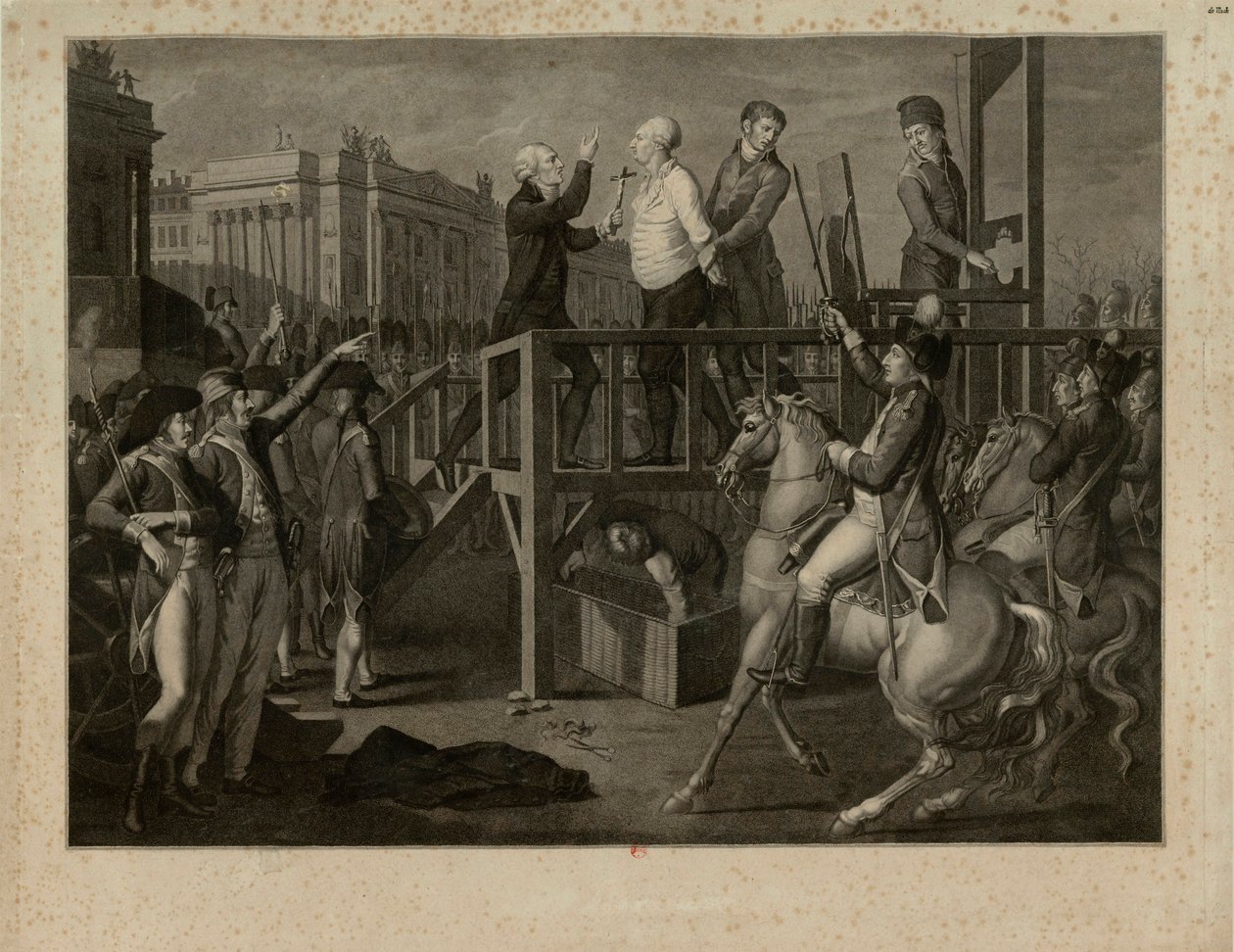 Poprava Ludvíka XVI. na Place de la Revolution dne 21. ledna 1793, cca 1794. od Jean Baptiste Verite