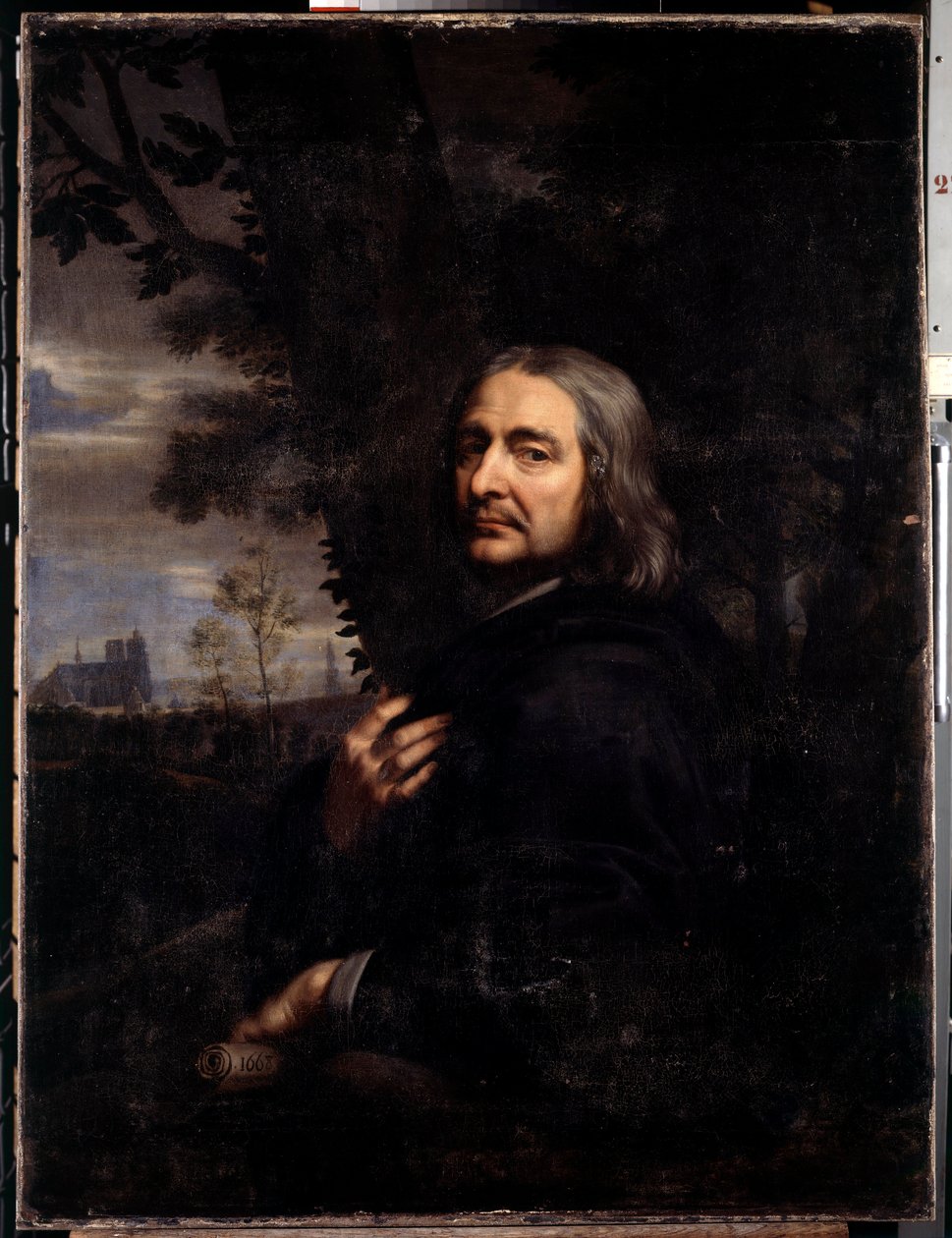 Philippe de Champaigne, strýc umělce (1602-1674) Kopie zmizelého autoportrétu. Obraz Jean Baptiste de Champaigne (1631-1681) 1668 Sun. 1,2x0,9m od Jean Baptiste de Champaigne