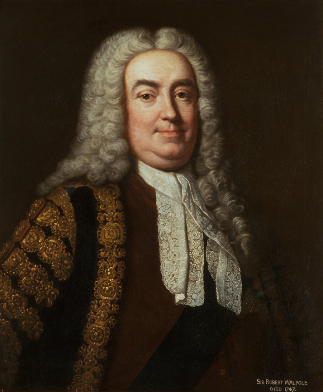 Portrét sira Roberta Walpolea, kolem roku 1740 (olej na plátně) od Jean Baptiste van (studio of) Loo