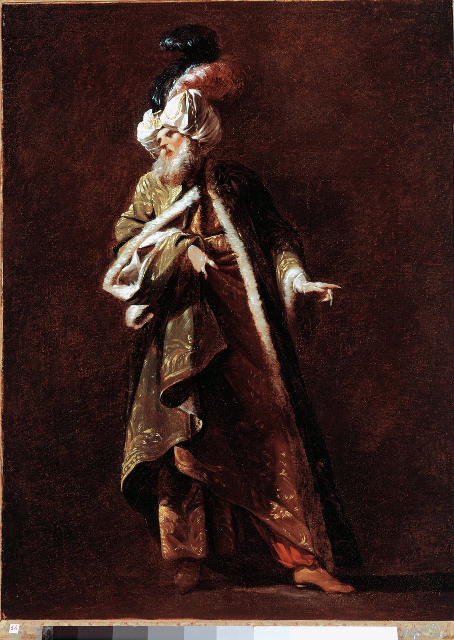 Obraz Imman z Velké mešity od Jeana Barbaulta (1718-1762) 1748 Sun. 66x49 cm Paříž, muzeum Louvre od Jean Barbault