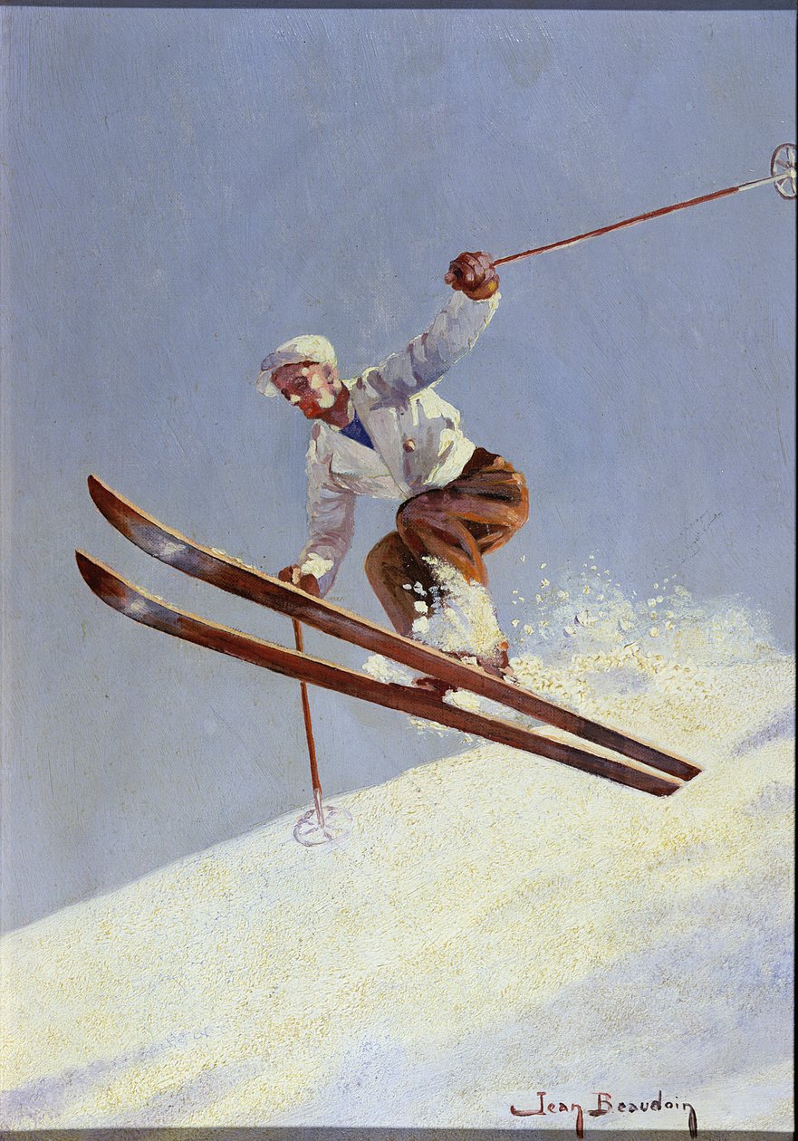 Lyžař, kolem roku 1930 (olej na plátně) od Jean Beaudoin