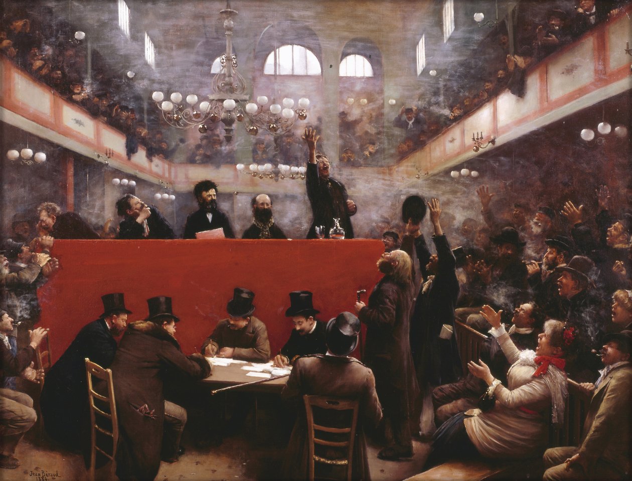 Na setkání Graffard Meeting Hall v Graffard Hall, 1884 od Jean Beraud