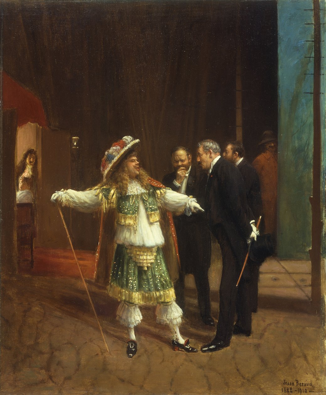 Coquelin starší v "Le Bourgeois Gentilhomme" od Moliere, kolem roku 1882 od Jean Beraud
