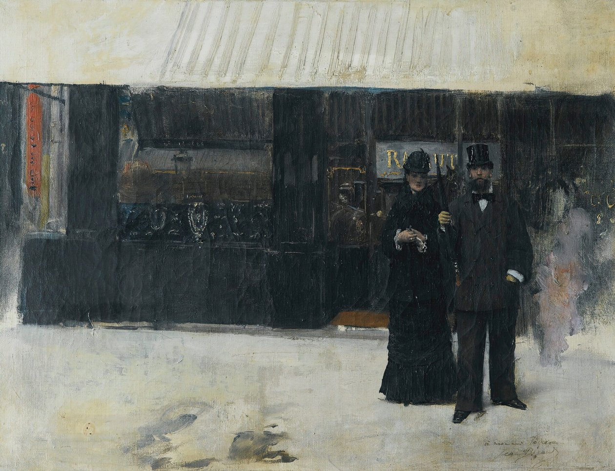 Pár před klenotnictvím (olej na plátně) od Jean Beraud