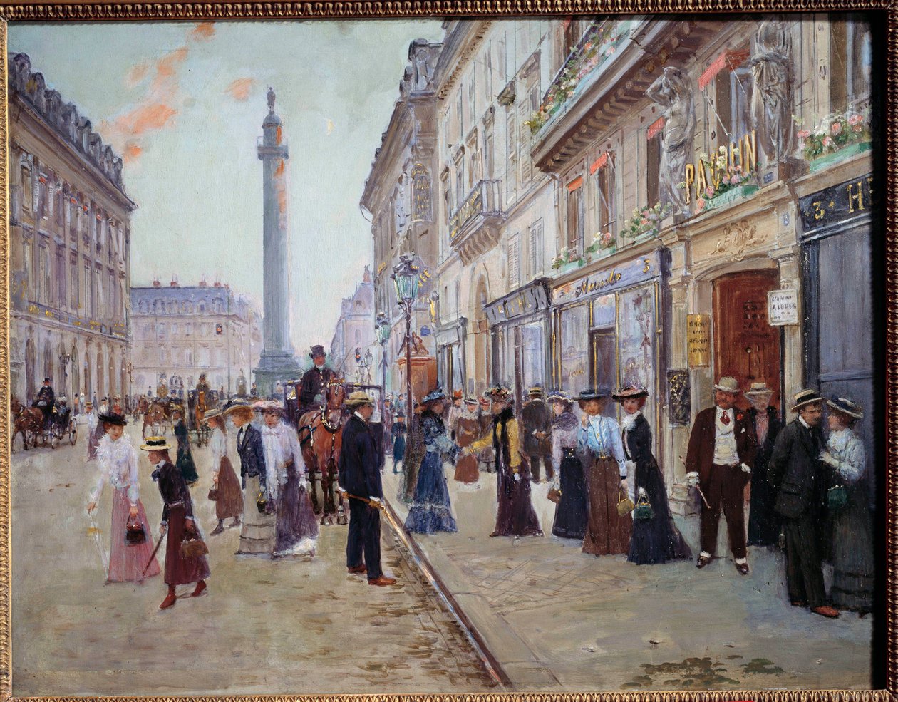 Výstup dělníků z paquinského domu rue de la Paix (Místo Vendome se sloupem). Obraz Jeana Berauda (1849-1935) 1905 Ne. 0,42 x 0,55 m. Paříž, Musee Carnavalet od Jean Beraud