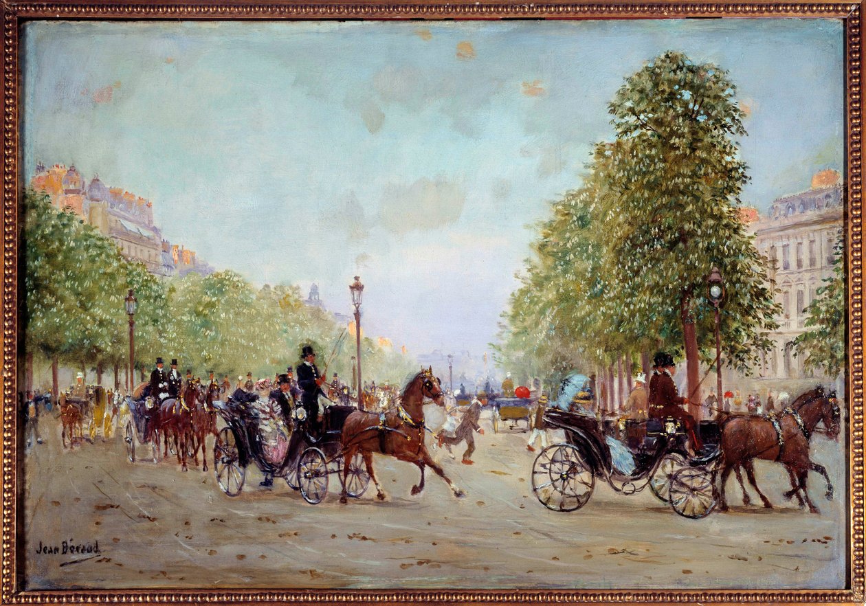La promenade aux Champs-Elysees Obraz Jeana Berauda (1849-1935) 19. století. Rozměr 0,38 x 0,55 m Paříž, Carnavalet Museum od Jean Beraud