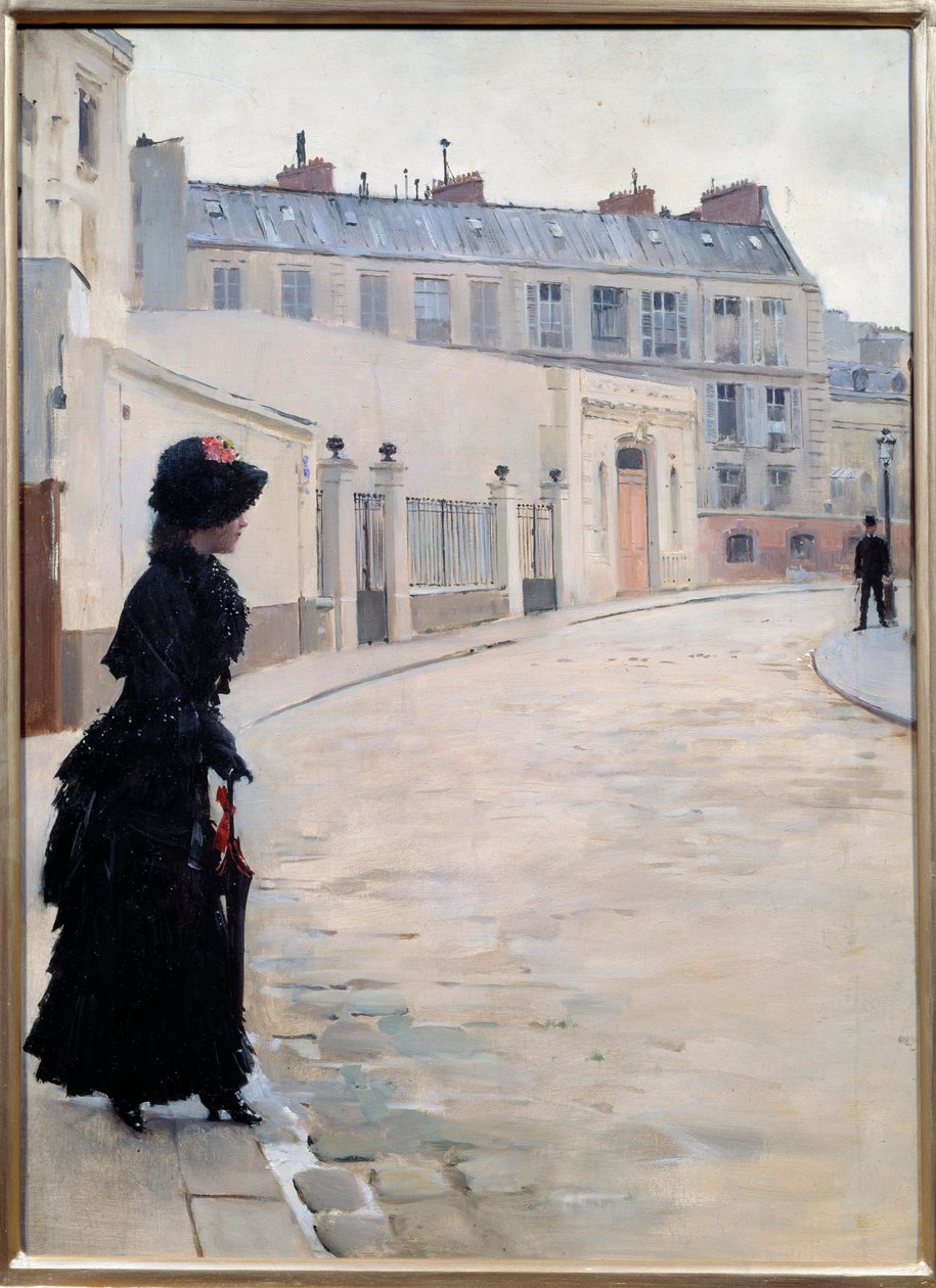 Waiting, rue de Chateaubriand v Paříži Obraz Jeana Berauda (1849-1935) od Jean Beraud
