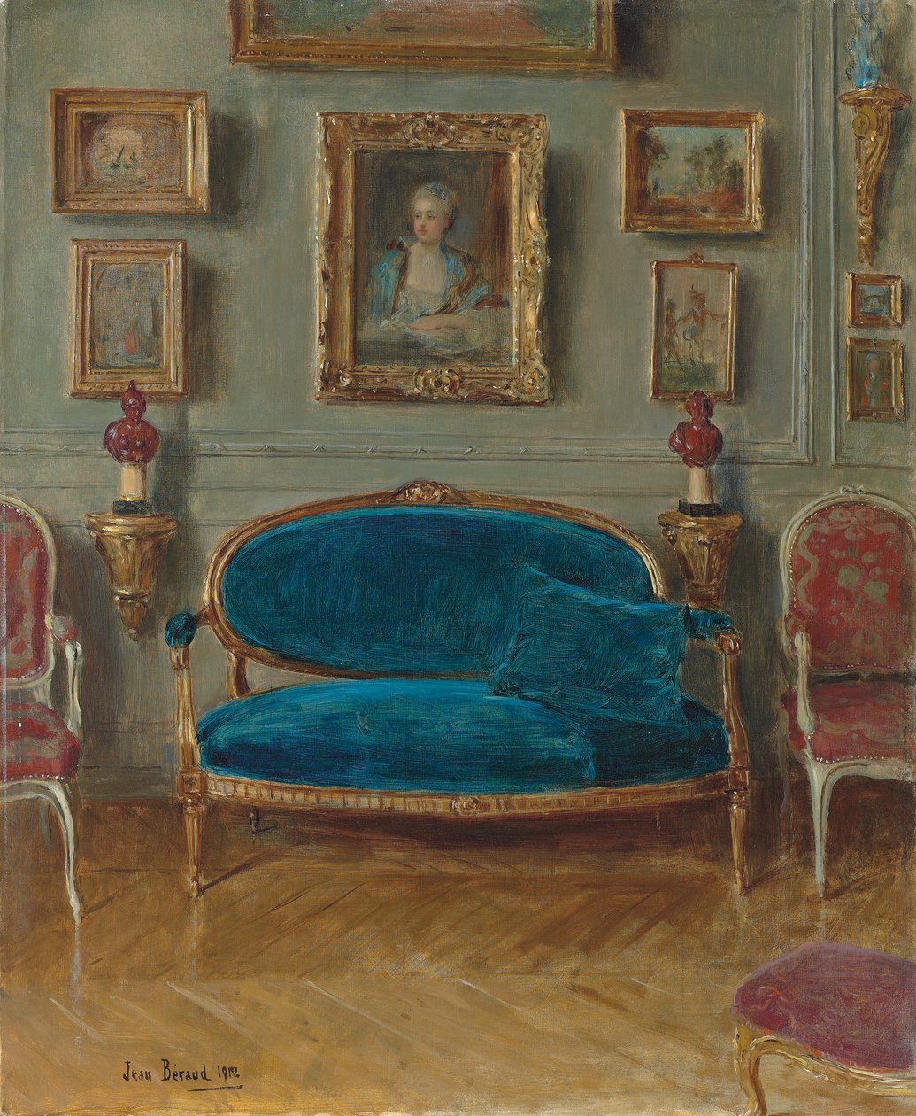 Modrá pohovka, 1912 od Jean Beraud