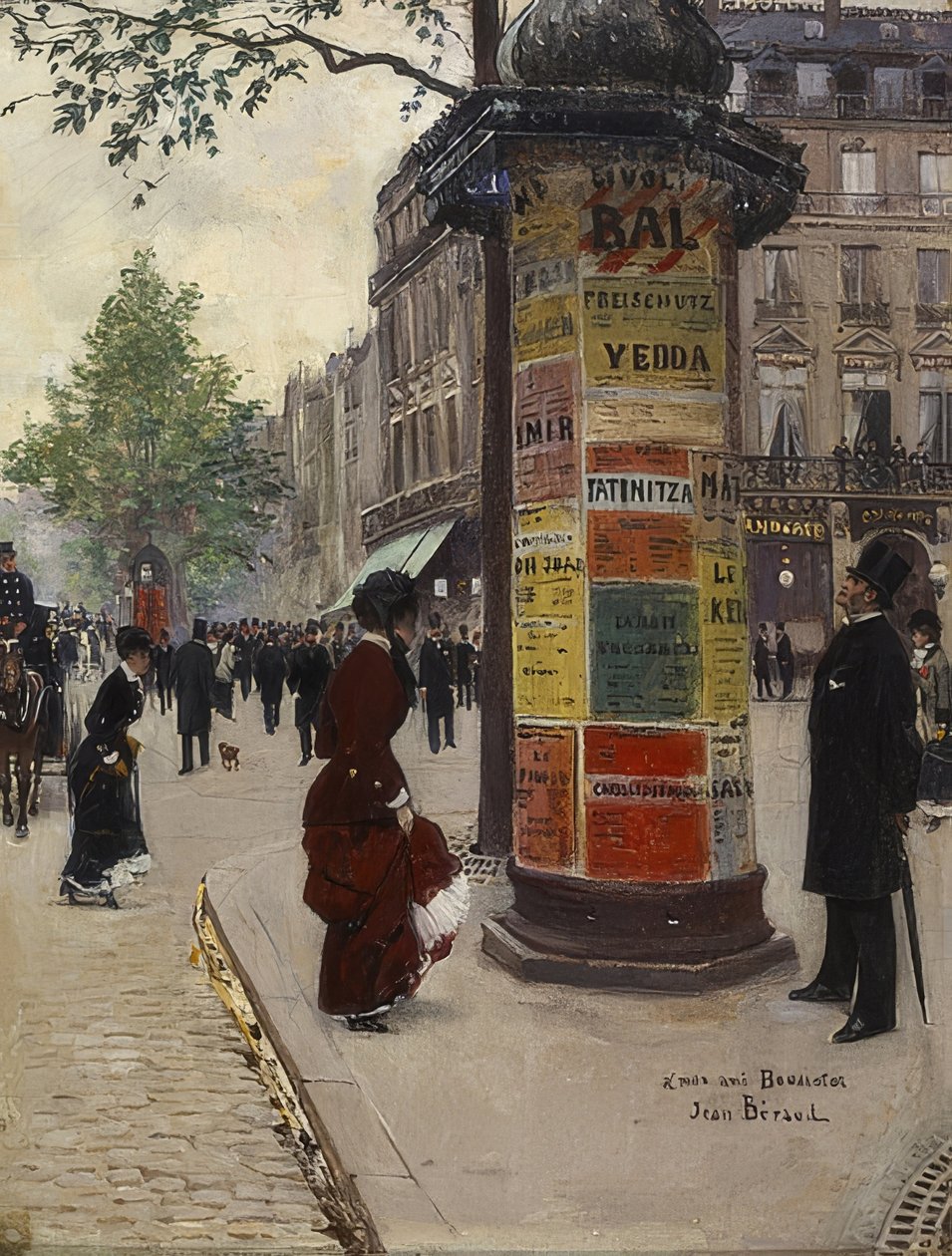 pařížský kiosek. 1880-82 od Jean Beraud