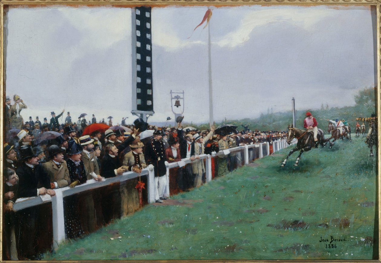 Závody v Longchamp; cíl od Jean Beraud