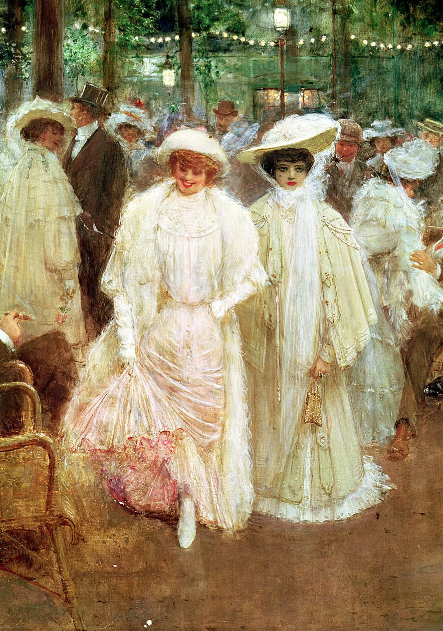 The Gardens of Paris, nebo The Beauties of the Night, 1905 (detail z roku 19977) od Jean Beraud