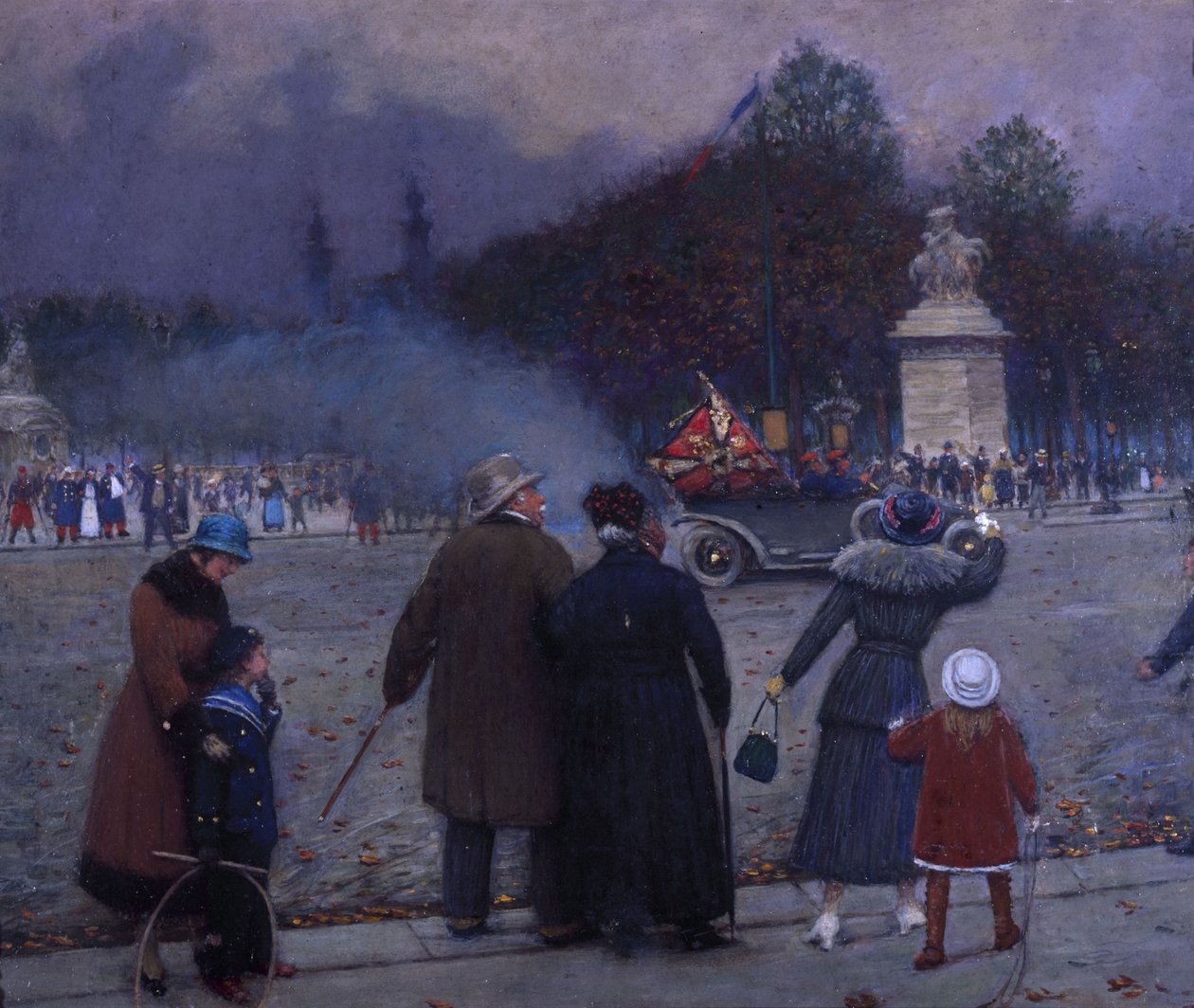Německá vlajka vzata do Invalidovny, kolem roku 1914 (olej na kartě) od Jean Beraud