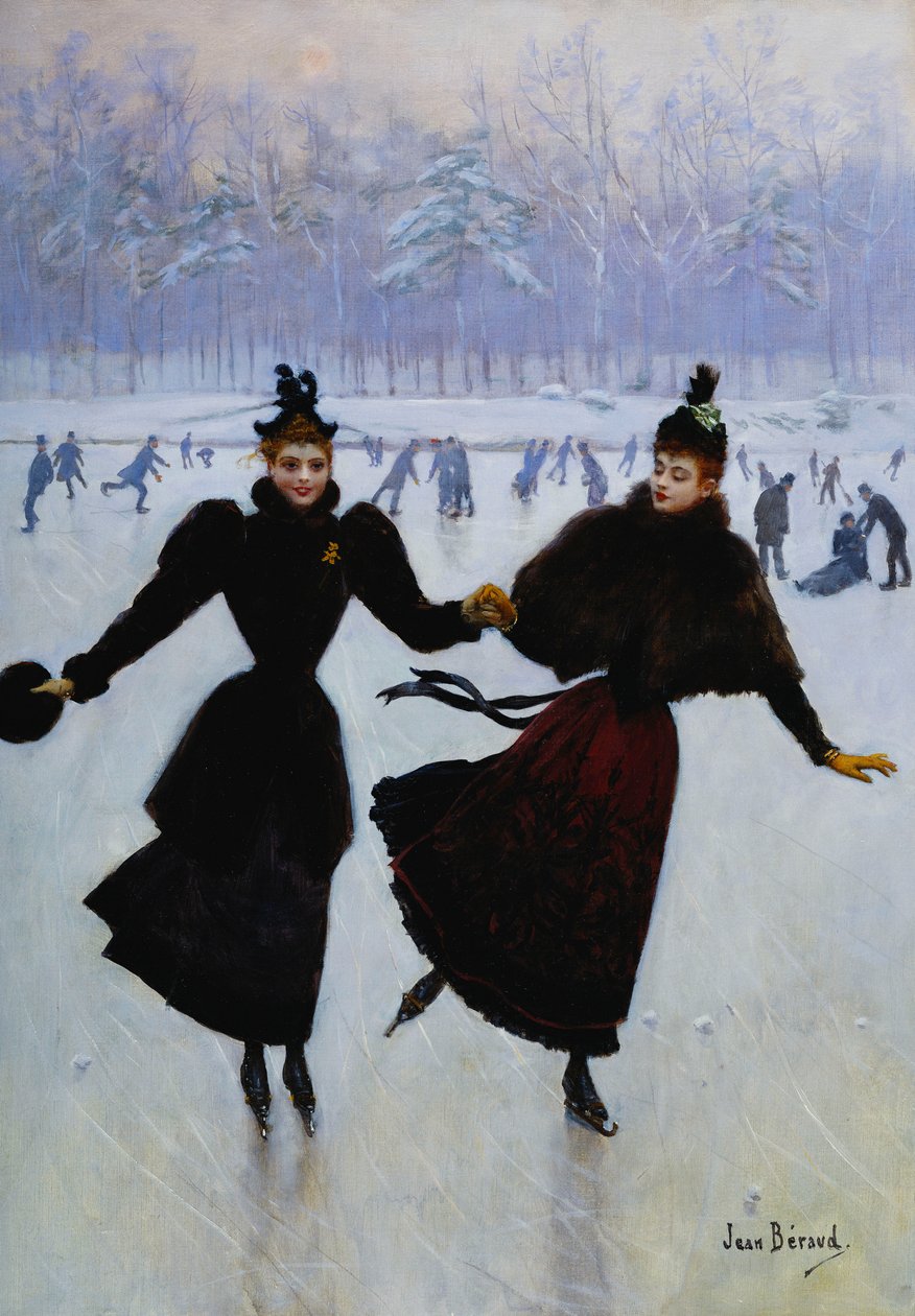 Bruslaři; bruslaři, od Jean Beraud