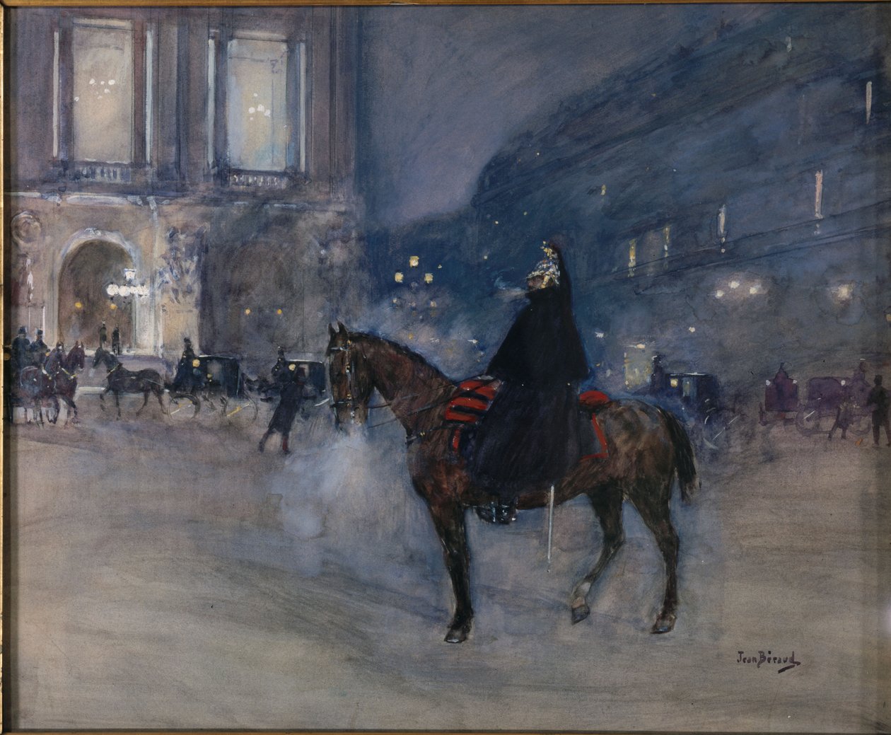 Průčelí opery během slavnostního večera od Jean Beraud
