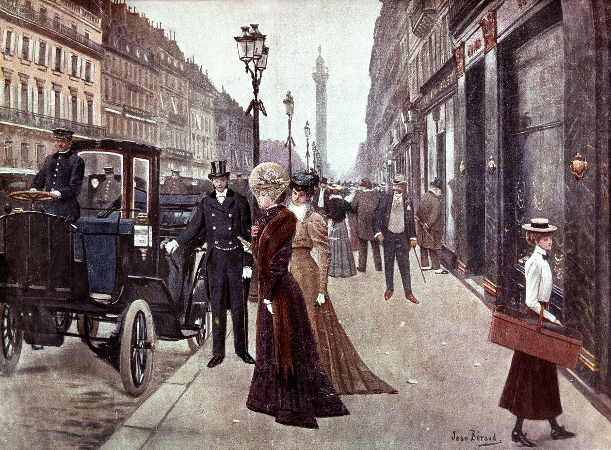 Rue de la Paix v Paříži, c. 1900 (malba) od Jean Beraud