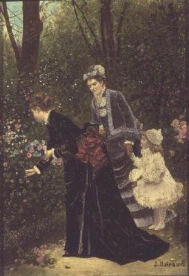 Mladé ženy sbírají květiny, 1885 od Jean Beraud
