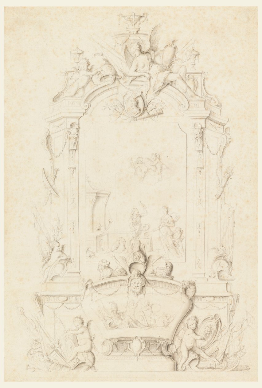 Venuše v Forge of Vulcan, Design for a Sideboard Panel od Jean Bernard Honoré Toro