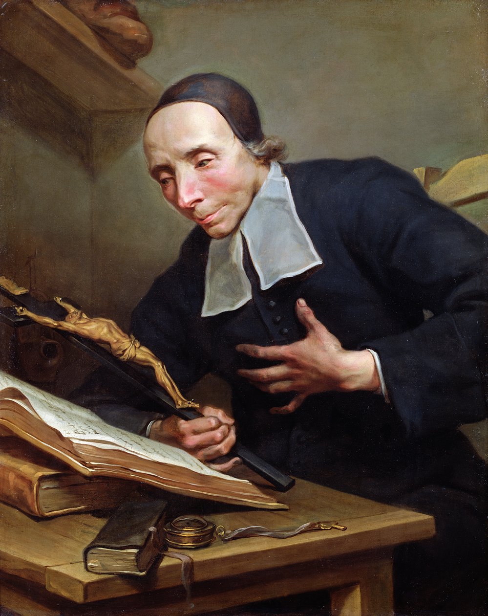 Portrét opata Firmina Tourna (1672-1733) držícího krucifix od Jean Bernard Restout