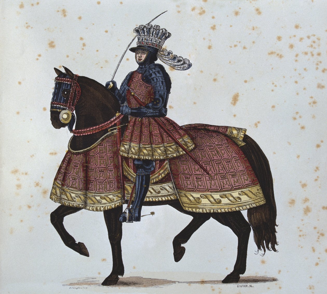 Ludvík XII. vstupující do Janova, vyrytý Gautierem podle ilustrace v „Hodinách Anny Bretaňské“, 1515-20 od Jean Bourdichon