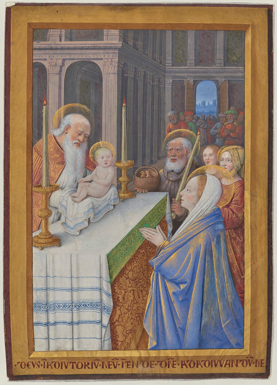 Die Darstellung im Tempel od Jean Bourdichon