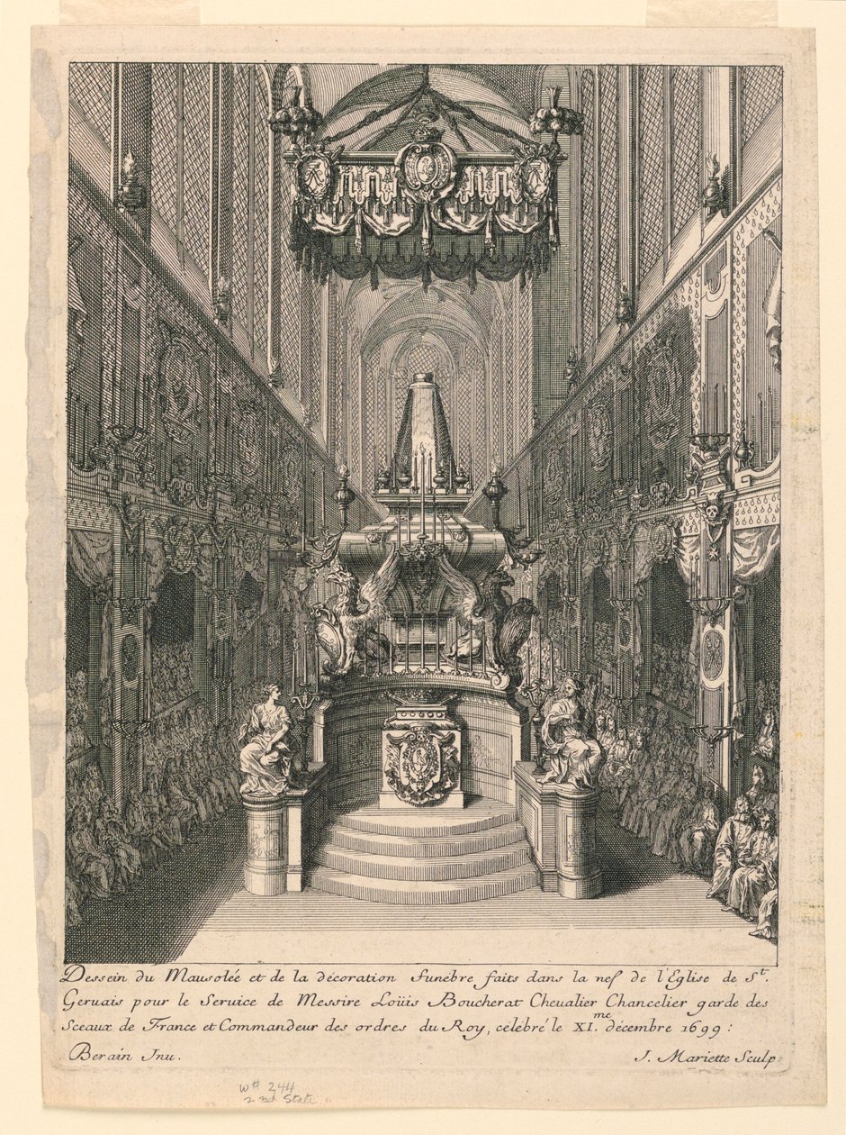Katafalk Louise Boucherata, Druhý stát, St. Gervais, Paříž od Jean Bérain, the Elder