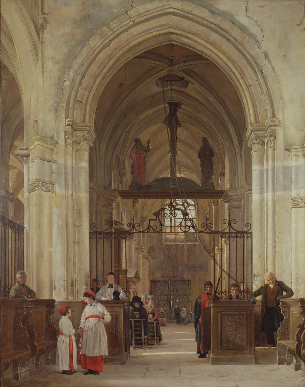 Interiér kostela St. Prix, Valle de Montmorency, 1828 od Jean Bruno Gassies