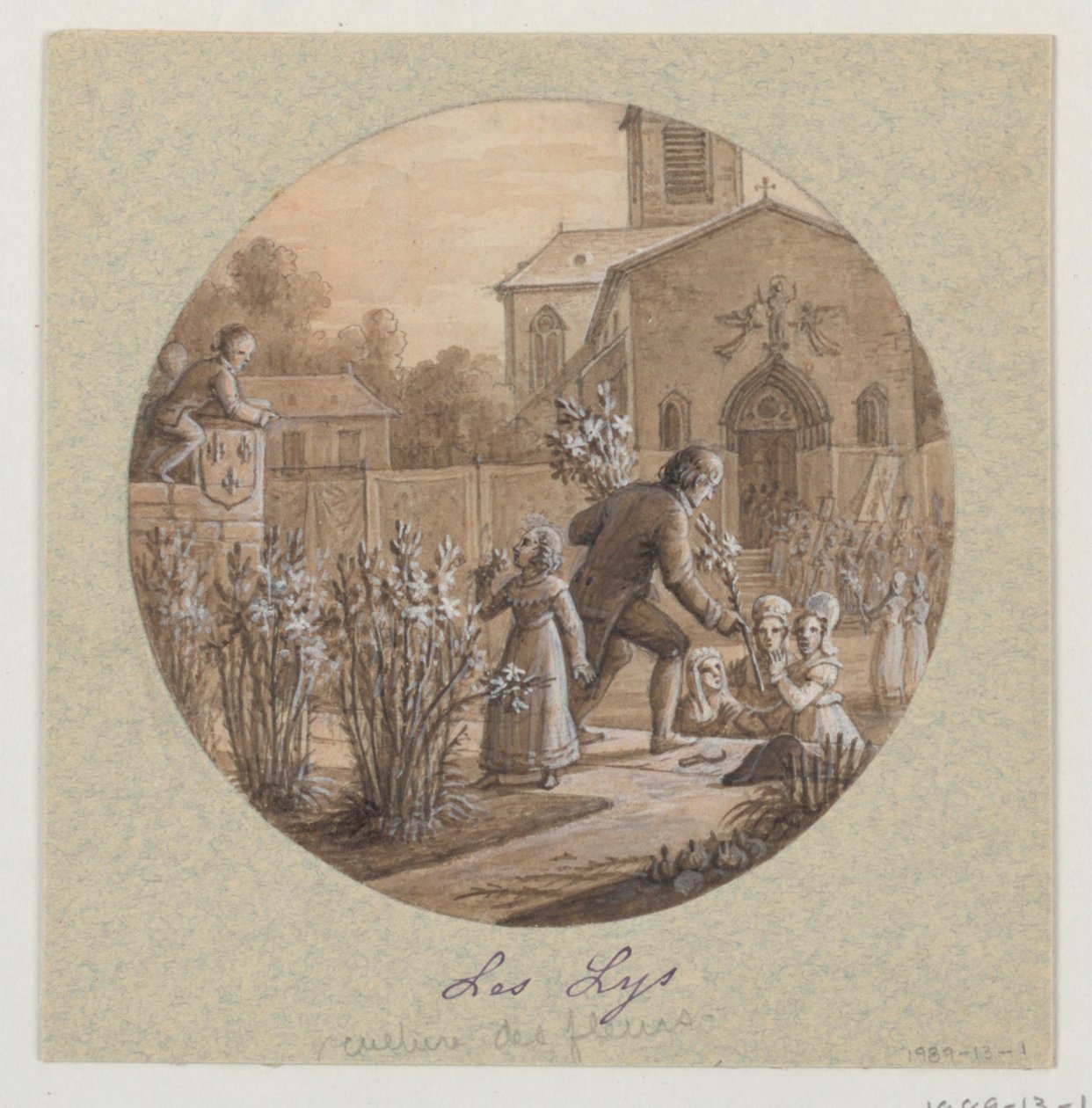 Design pro malovaný porcelánový talíř, Les Lys (Lillies) od Service de la Culture des Fleurs (Služba pěstování květin) od Jean Charles Develly