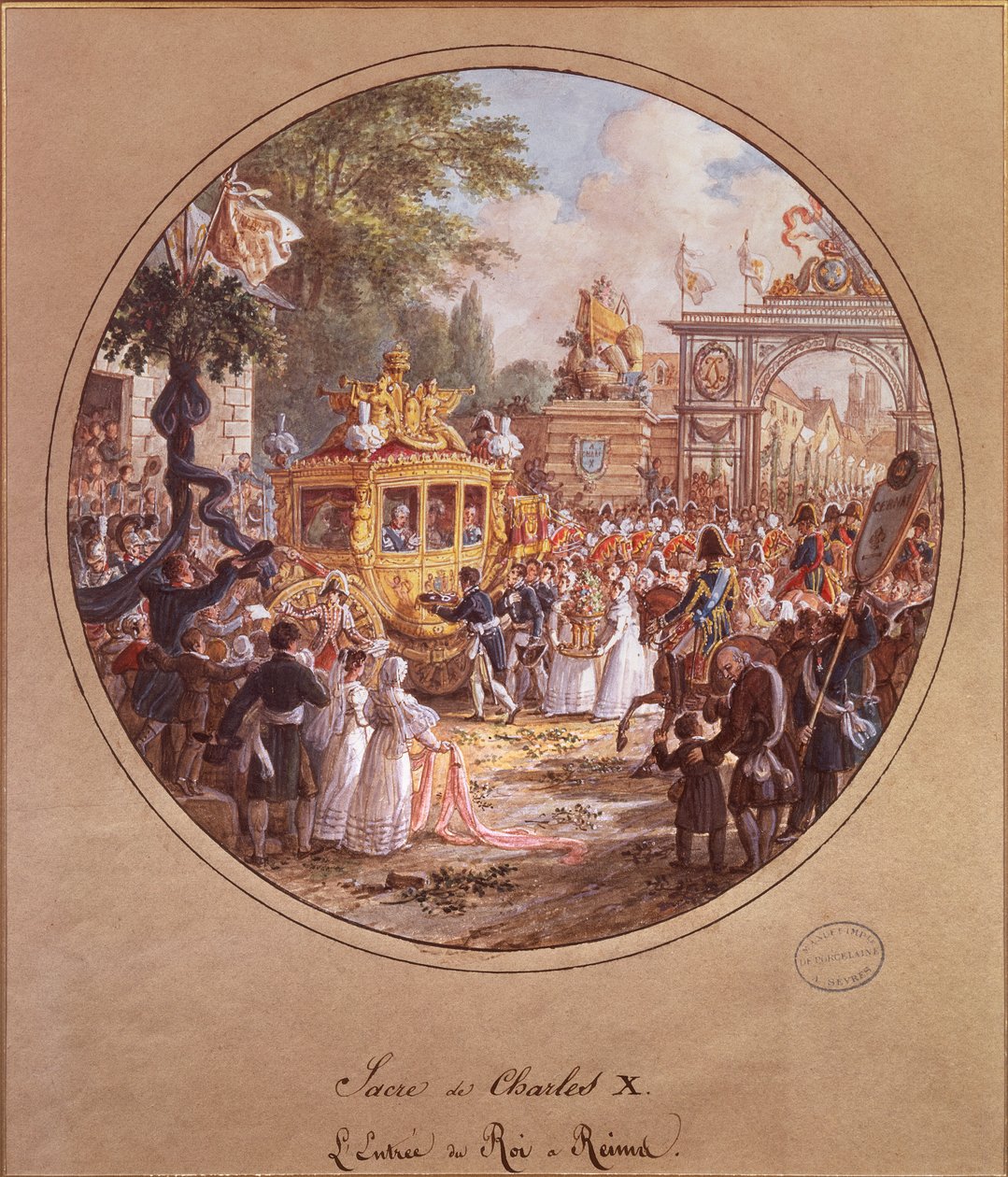 Vjezd Karla X. (1757-1836) do Remeše, 28. května 1825 (wc na papíře) od Jean Charles Develly