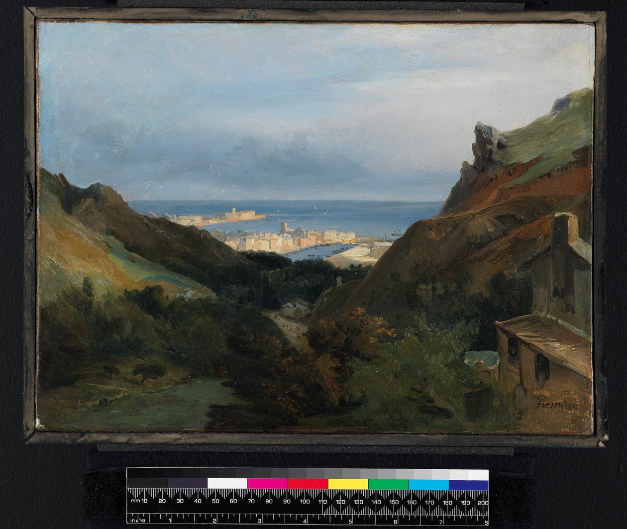 Italská krajina s výhledem na přístav, před rokem 1875 od Jean Charles Joseph Rémond