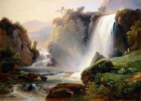 Vodopády Tivoli, kolem 1822-25 (olej na plátně) od Jean Charles Joseph Rémond