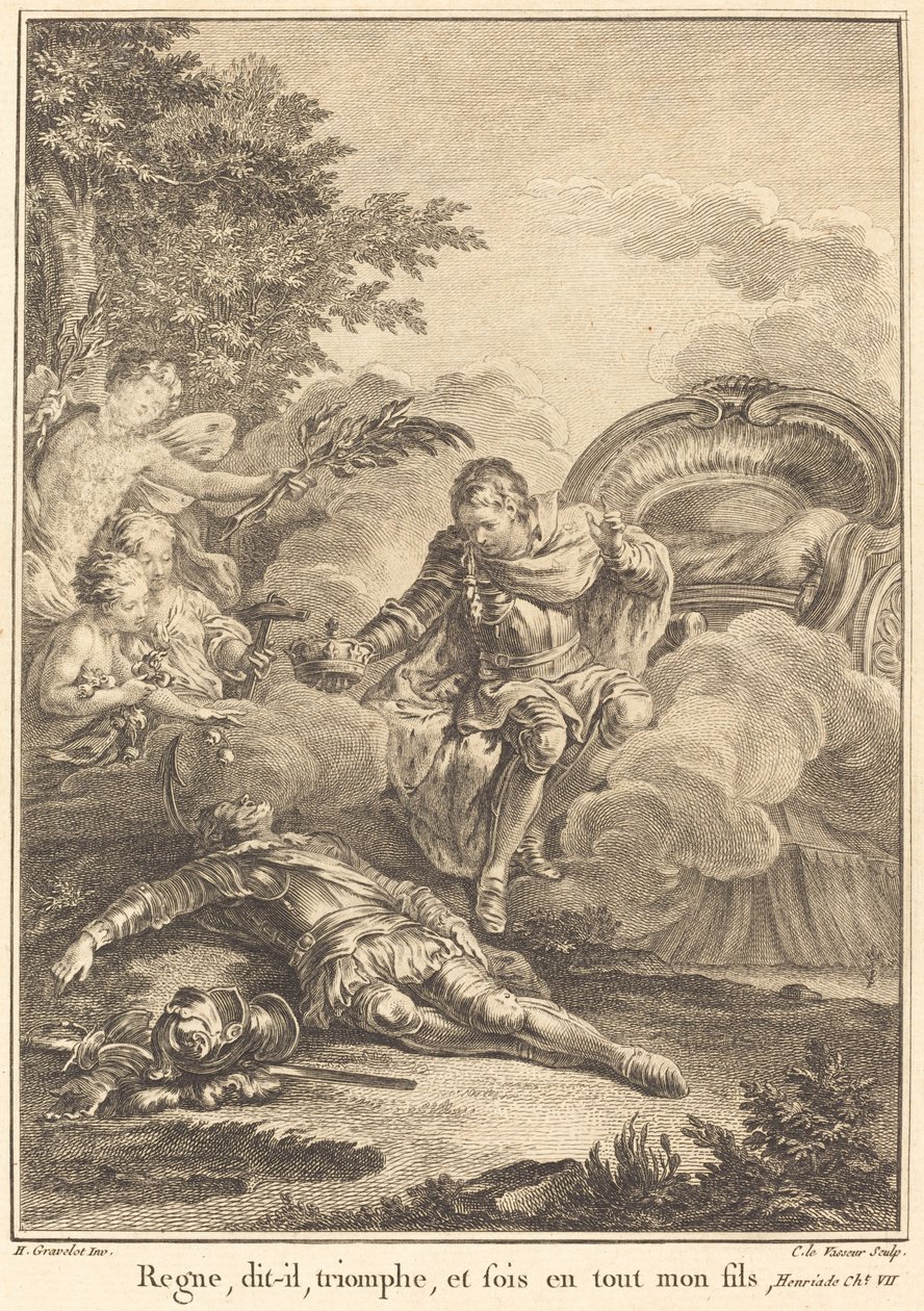 Panuj, říká, triumfuj a buď mým synem ve všem od Jean Charles Levasseur after Hubert François Gravelot