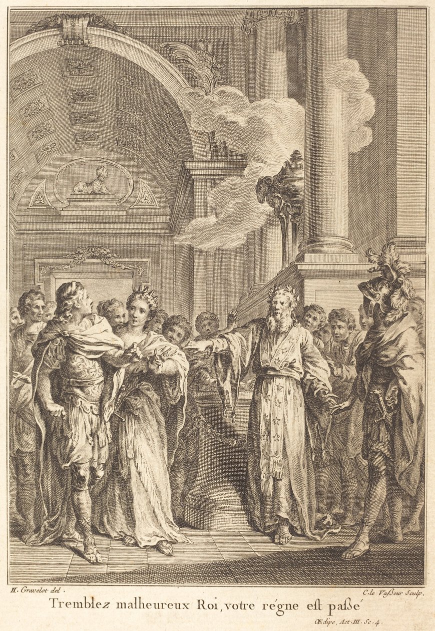 Chvěj se nešťastný králi, tvoje vláda je minulostí od Jean Charles Levasseur after Hubert François Gravelot