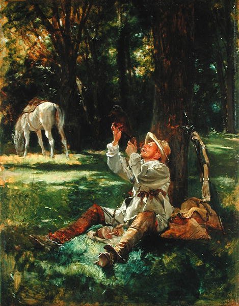 Odpočinek jezdců, 1876 od Jean Charles Meissonier
