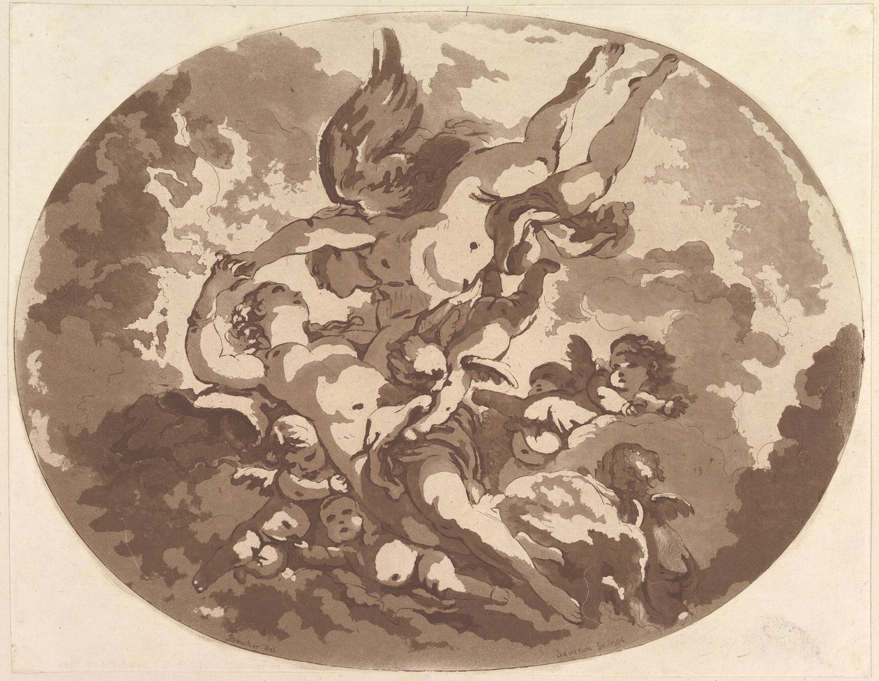 Venuše a Amor, 1766. od Jean Claude Richard Saint Non