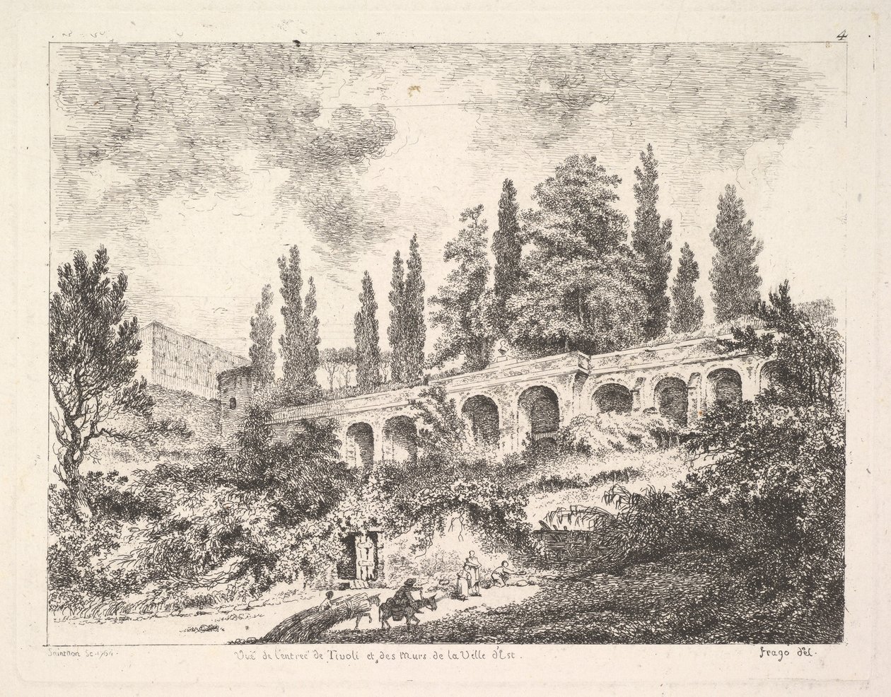 Pohled na vchod do Tivoli a hradby Villa d