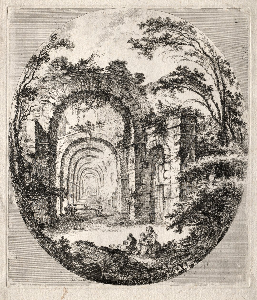 Starověké ruiny, 1756. od Jean Claude Richard de Saint Non